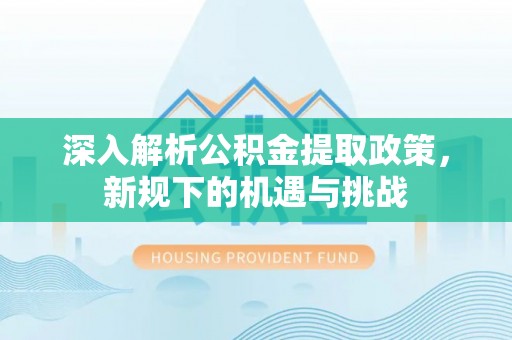 吉阳深入解析公积金提取政策，新规下的机遇与挑战